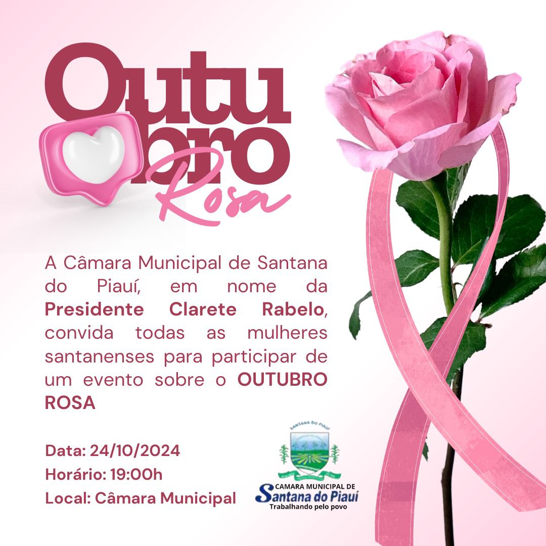 Presidente Clarete Rabelo Convida Mulheres para Evento do Outubro Rosa em Prol da Prevenção ao Câncer de Mama